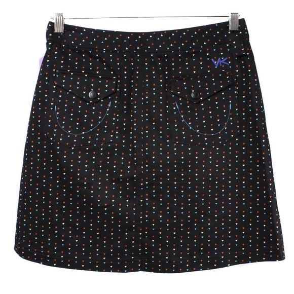 VK SPORT Black Triangle Pattern Active Golf Skirt Skort NWT Size 4 - Picture 5 of 7